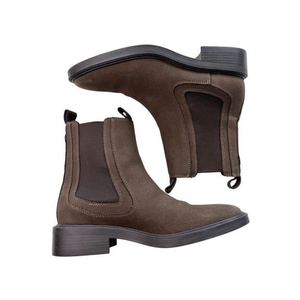 Zara Brown Suede Chelsea Boots Minimalist Dark Academia Quiet Luxury Size 36 6